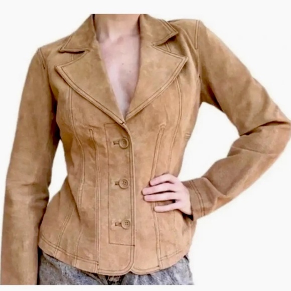 BB Dakota Vintage Suede Jacket/Shirt Button Down Fitted - Picture 1 of 10